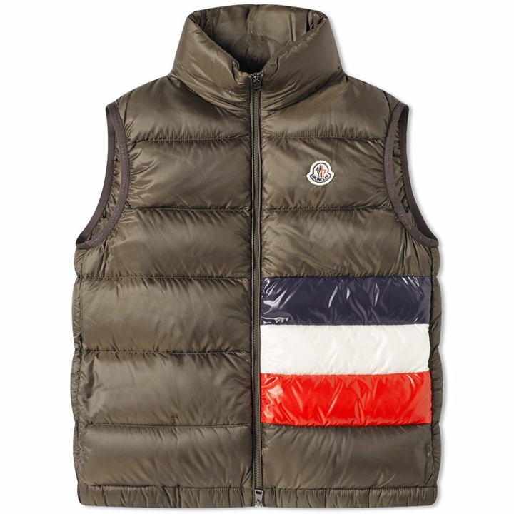 Photo: Moncler Sovex Tricolore Band Down Gilet