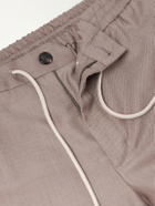 Slowear - Tapered Wool and Silk-Blend Twill Drawstring Trousers - Neutrals