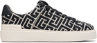 Balmain Black & Off-White Monogram Jacquard B-Court Sneakers