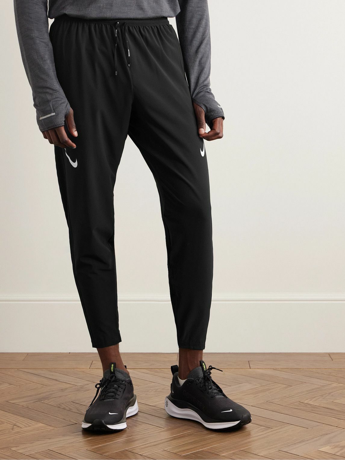 nike black lycra track pants