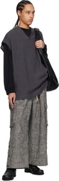 Jan-Jan Van Essche Black & White O-Project Block Stripe Cloth Easy Cargo Pants