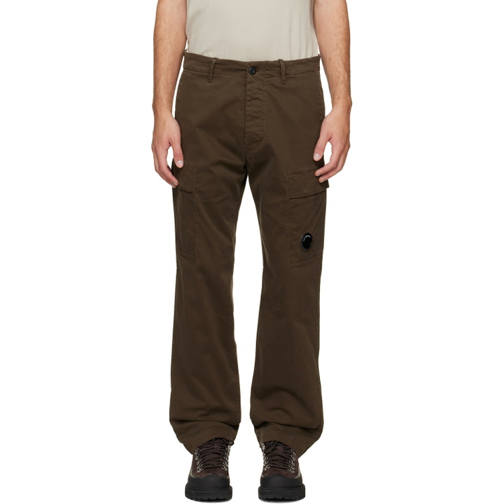 Photo: C.P. Company Khaki Stretch Sateen Regular Cargo Pants