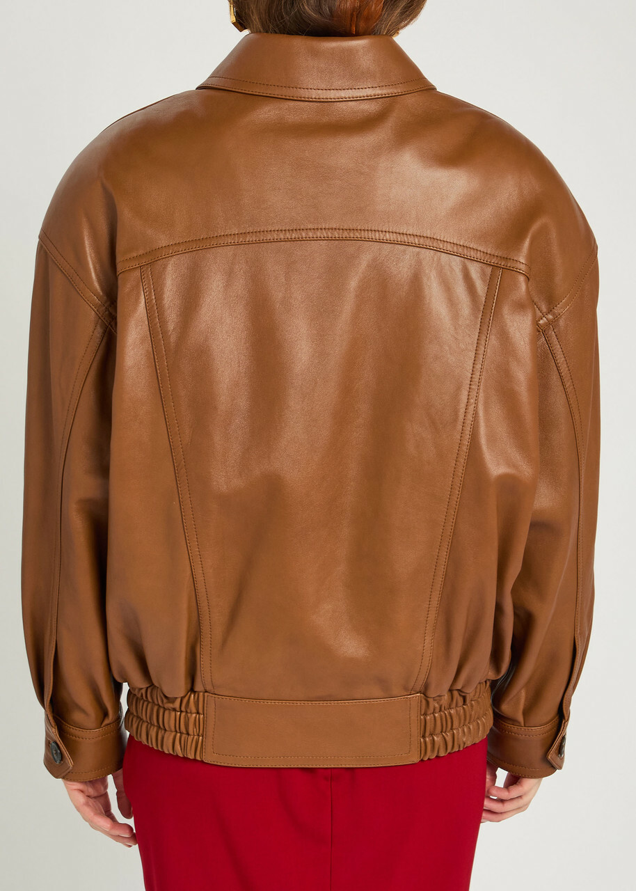Saint Laurent Leather Jacket Brown