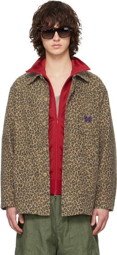 Photo: NEEDLES Beige Leopard Coverall Jacket