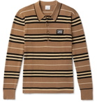 Burberry - Striped Merino Wool Polo Shirt - Brown