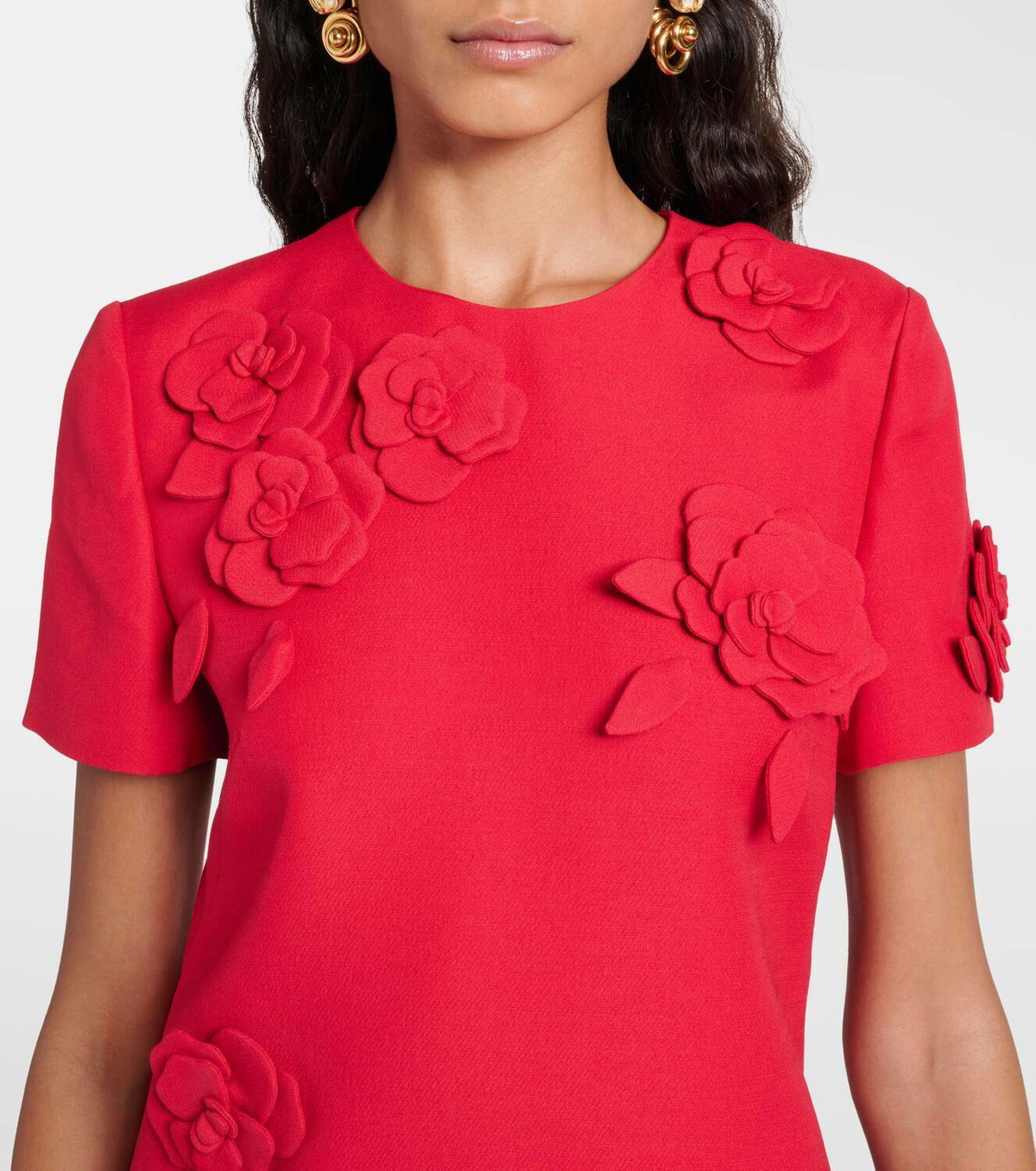 Valentino Crepe Couture floral-appliqu minidress Valentino