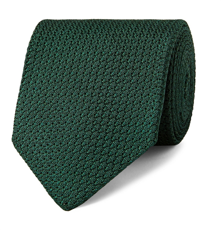 Photo: Drake's - 8cm Textured-Silk Tie - Green