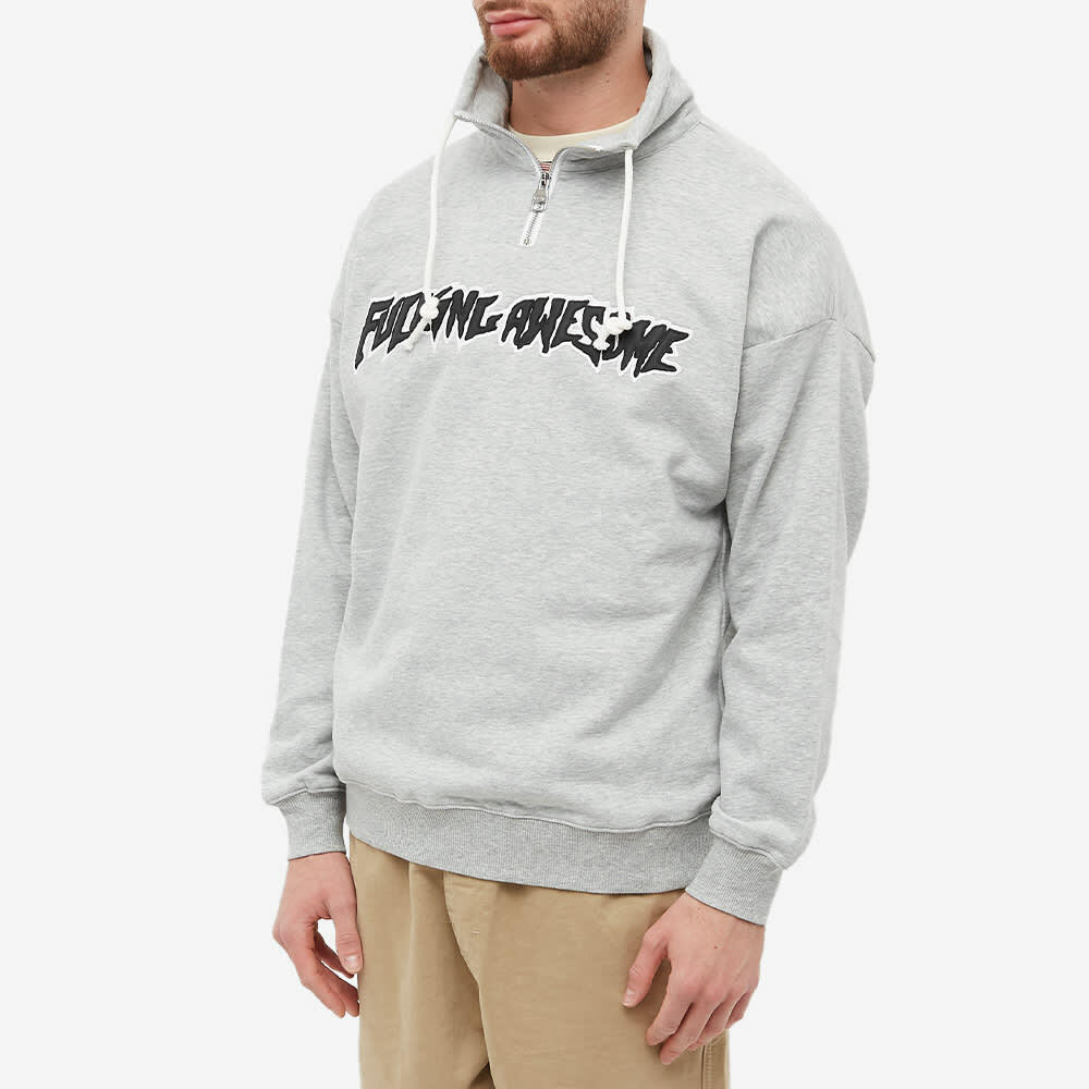 Fucking Awesome Men's FA Quarter Zip Sweat in Heather Grey