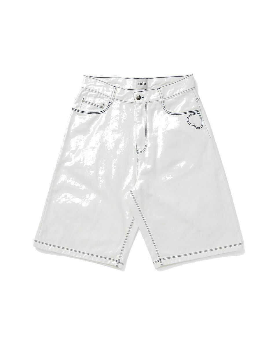 Photo: Arte Antwerp Heart Detail Stitch Shorts White - Mens - Casual Shorts