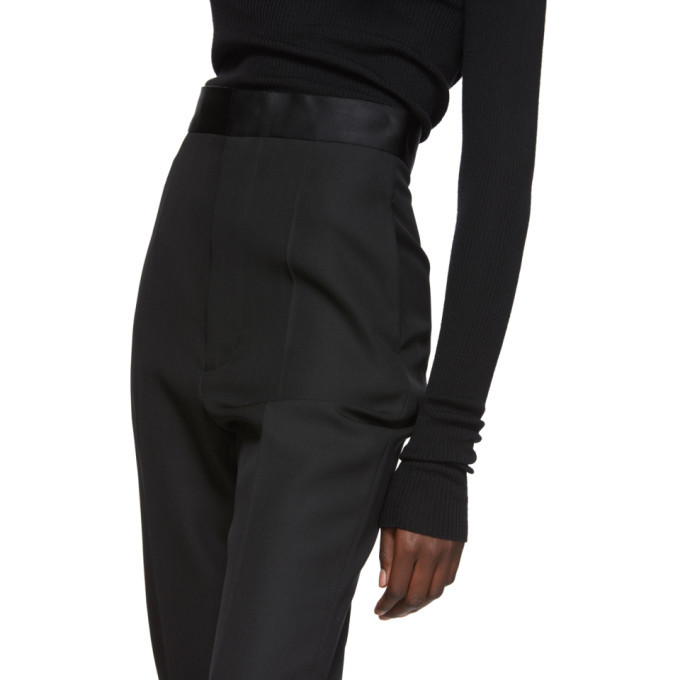 パンツ haider ackermann HAIDER ACKERMANN Size 34 Black Wool Polyamide Drop Crotch