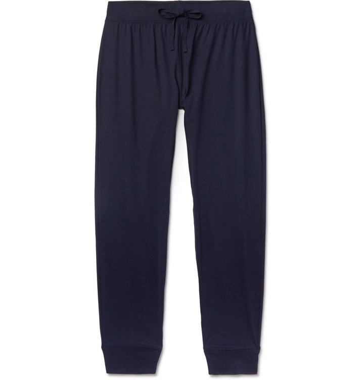 Photo: Handvaerk - Tapered Pima Cotton-Jersey Pyjama Trousers - Blue