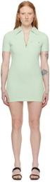Palm Angels Green Half-Zip Minidress