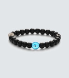 Ileana Makri Sterling silver (925) beaded bracelet with onyx and diamonds