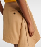 Loewe Asymmetric silk-trimmed cotton miniskirt