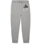 Moncler Genius - 7 Moncler Fragment Slim-Fit Logo-Appliquéd Loopback Cotton-Jersey Sweatpants - Men - Gray