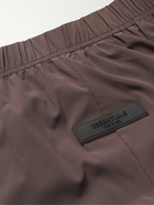 FEAR OF GOD ESSENTIALS - Straight-Leg Logo-Appliquéd Shell Drawstring Shorts - Purple