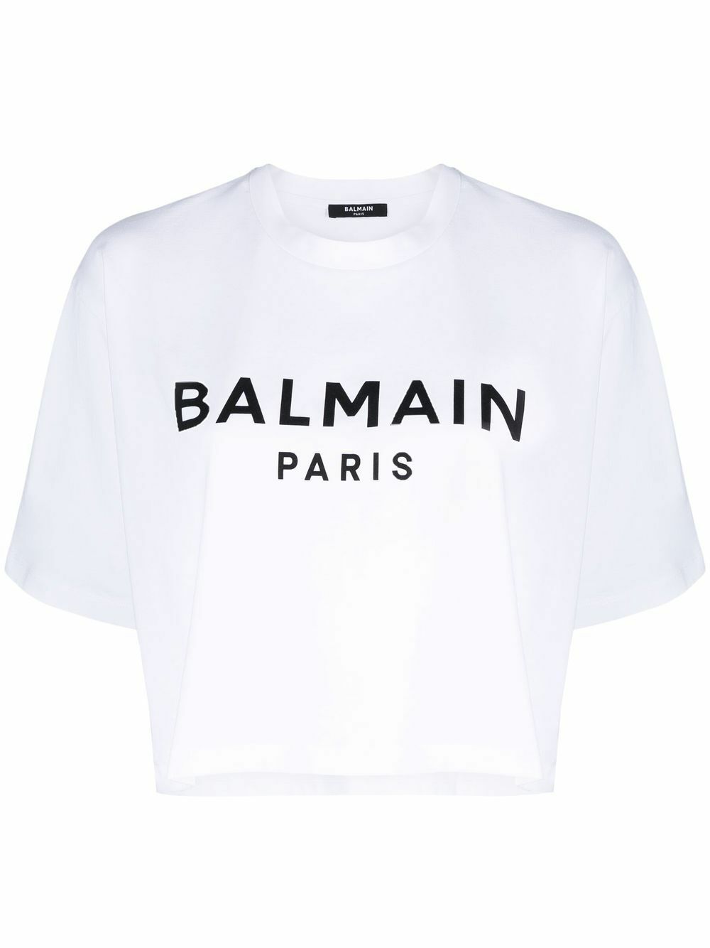 Tシャツ・カットソー BALMAIN LOGO ORGANIC COTTON CROPPED T-SHIRT BALMAIN - Logo Organic Cotton Cropped T-shirt Balmain