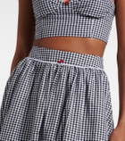 Bananhot Alba gingham cotton poplin midi skirt