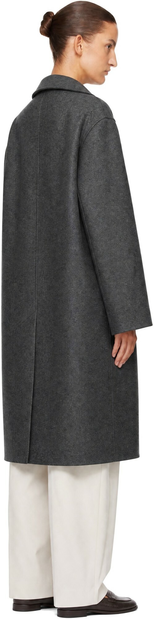 Studio Nicholson Gray Ria Wool Melton Overcoat