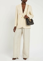 Forte_forte Double-breasted Wool-blend Blazer Cream