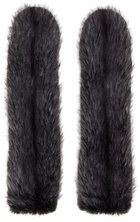 Anna Sui Gray SSENSE Exclusive Mink Faux-Fur Mittens