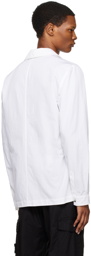 Stone Island White Press-Stud Shirt