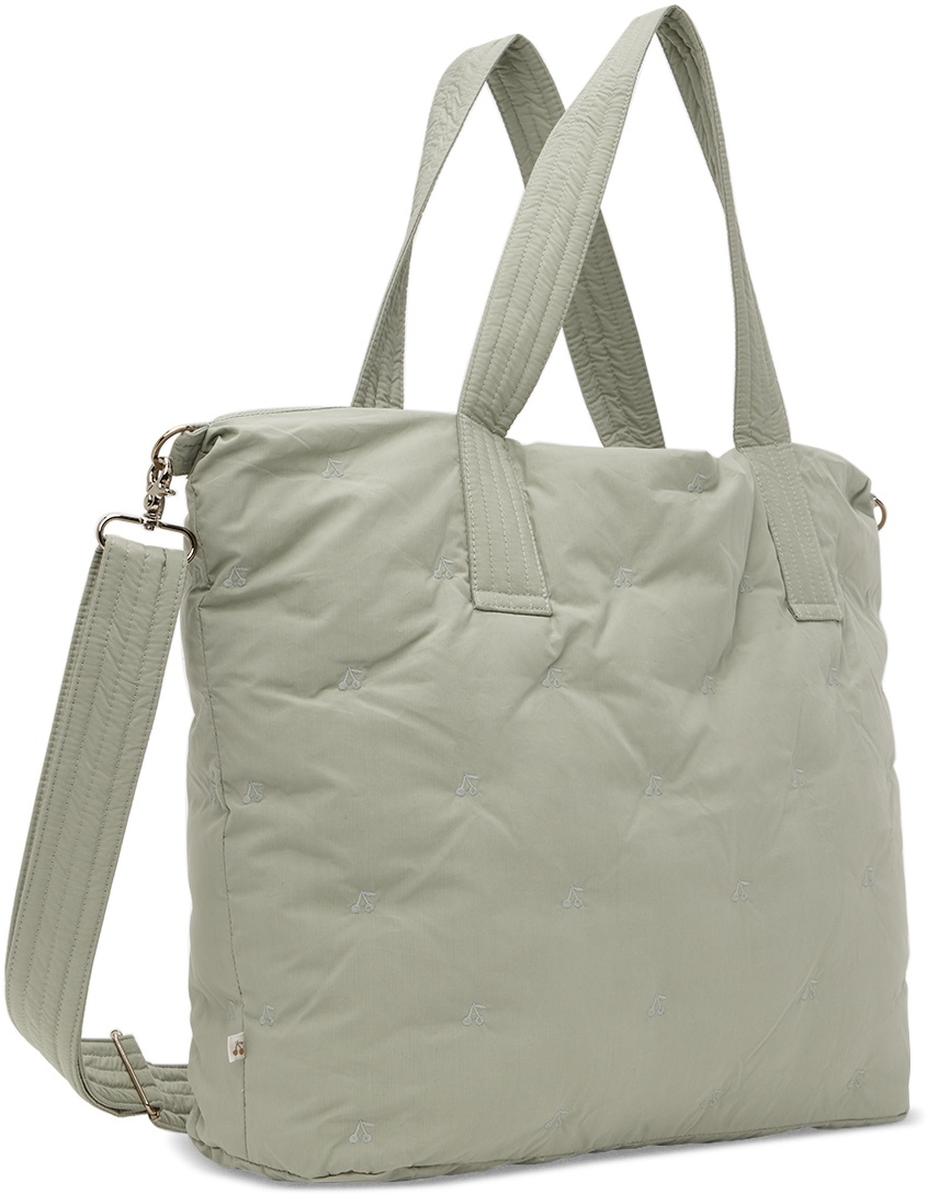 Bonpoint Taupe Embroidered Diaper Tote Bonpoint