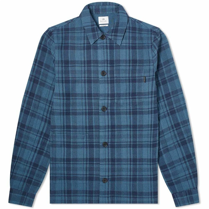 Photo: Paul Smith Men's Flannel Check Overshirt in Blue