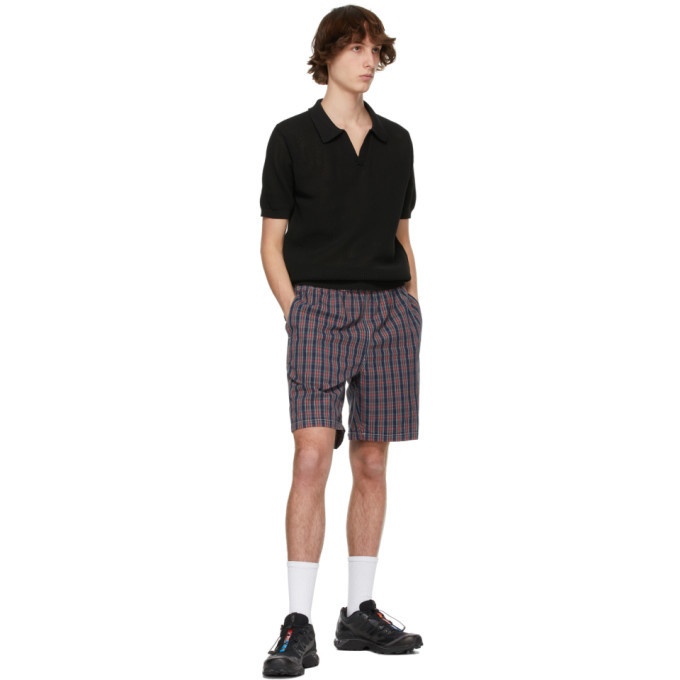 Stussy Blue and Red Brushed Cotton Mountain Shorts Stussy