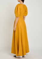 Gabriela Hearst Ranya Linen Maxi Dress Yellow