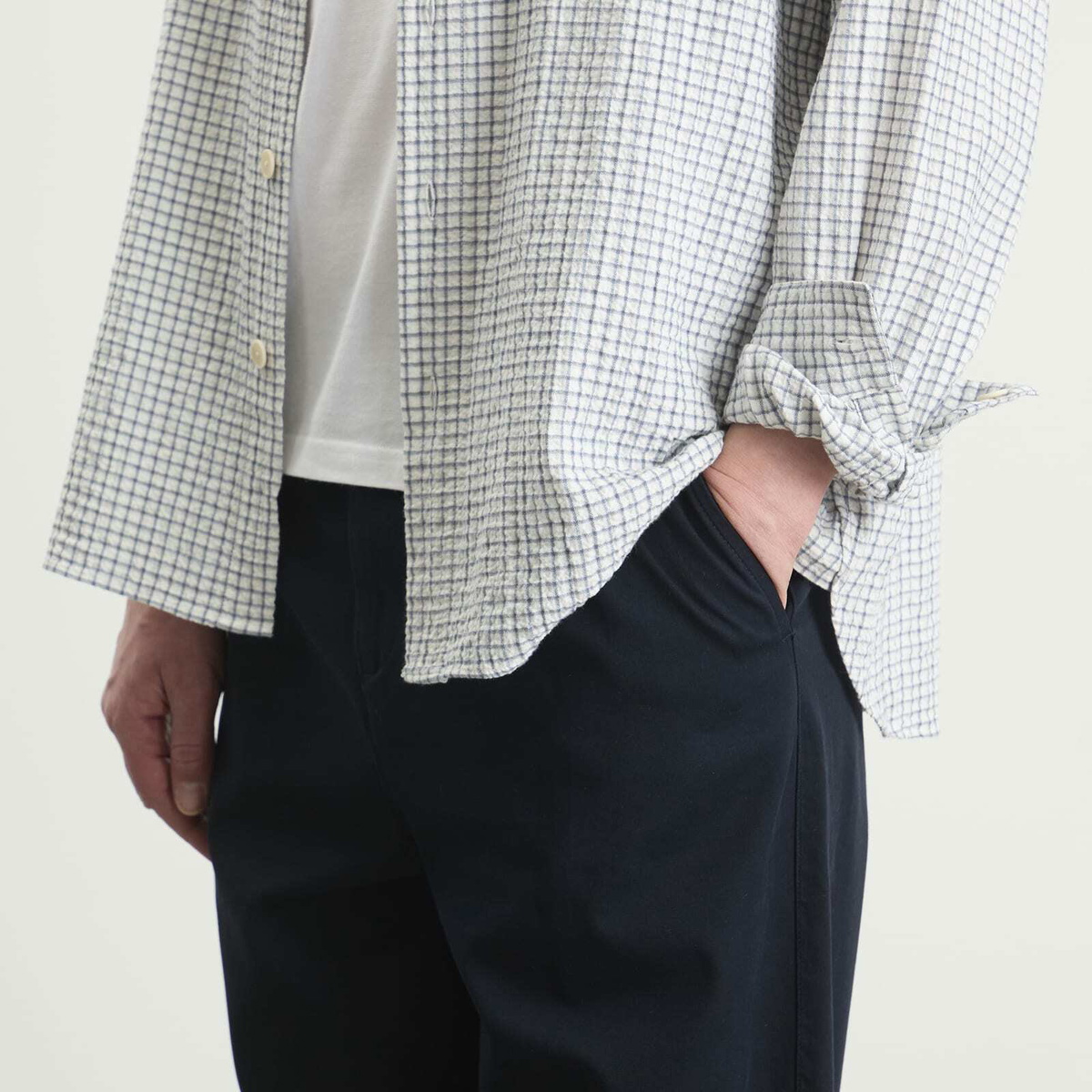 A.P.C. Men's Ricky Double Pleat Chinos in Dark Navy