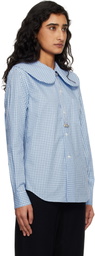 Comme des Garçons Girl Blue & White Cotton Poplin Gingham Check Shirt