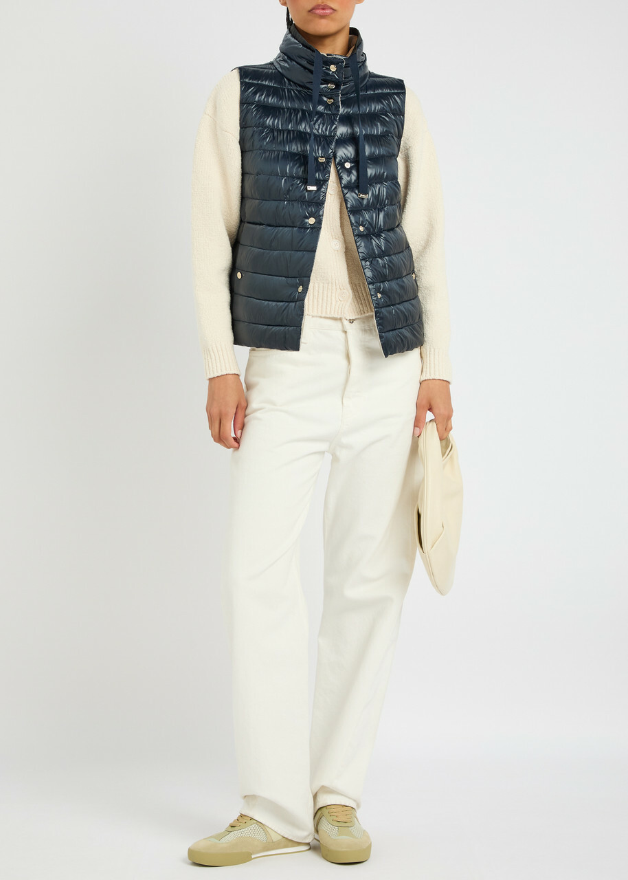 Herno Ultralite Reversible Quilted Shell Gilet Navy