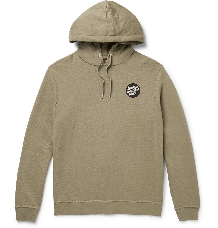Photo: Outerknown - Printed Loopback Organic Cotton-Blend Jersey Hoodie - Green