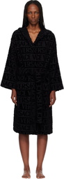 Versace Black 'Versace Allover' Bathrobe