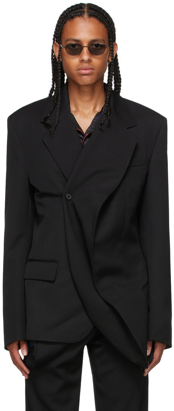 Y/Project Black Twisted Lapel Blazer