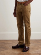 Sid Mashburn - Slim-Fit Straight-Leg Garment-Dyed Cotton-Corduroy Trousers - Brown