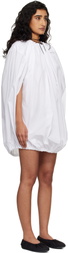 Comme des Garçons White Cotton Broad Midi Dress
