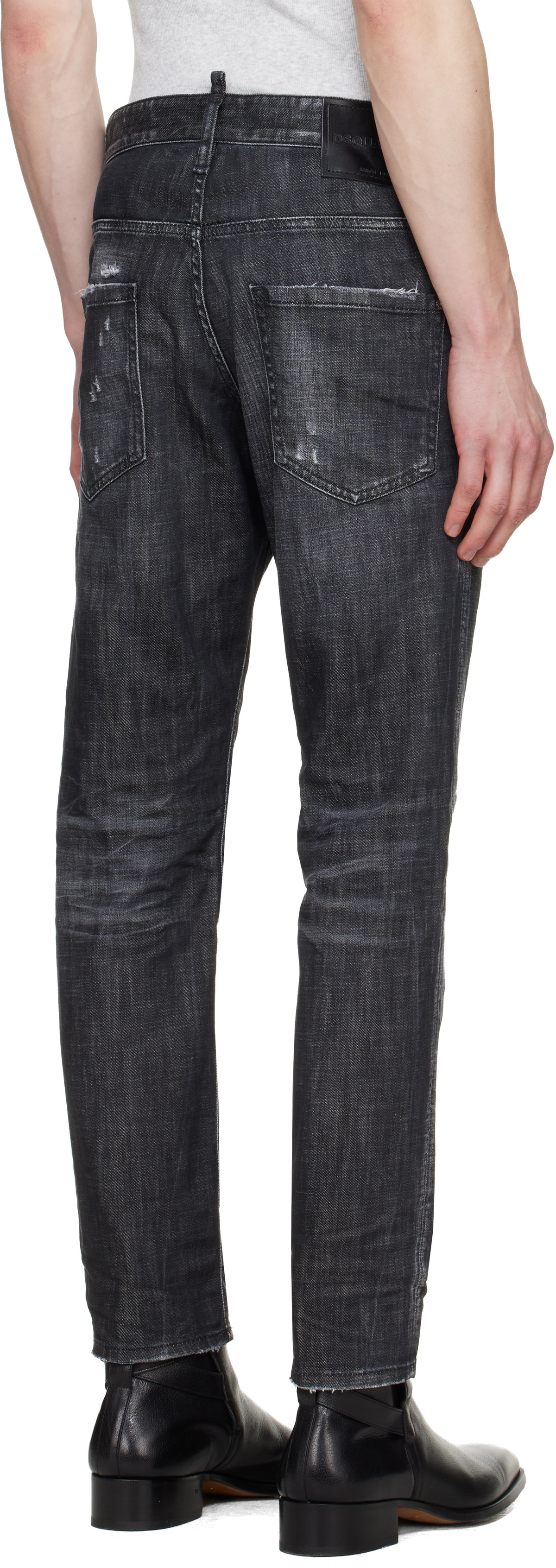 Dsquared2 Black Distressed Stretch Jeans