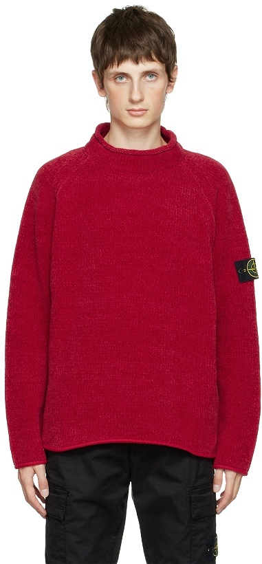 Photo: Stone Island Red Chenille Sweater