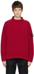 Stone Island Red Chenille Sweater