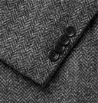 Beams F - Slim-Fit Unstructured Herringbone Wool Blazer - Gray