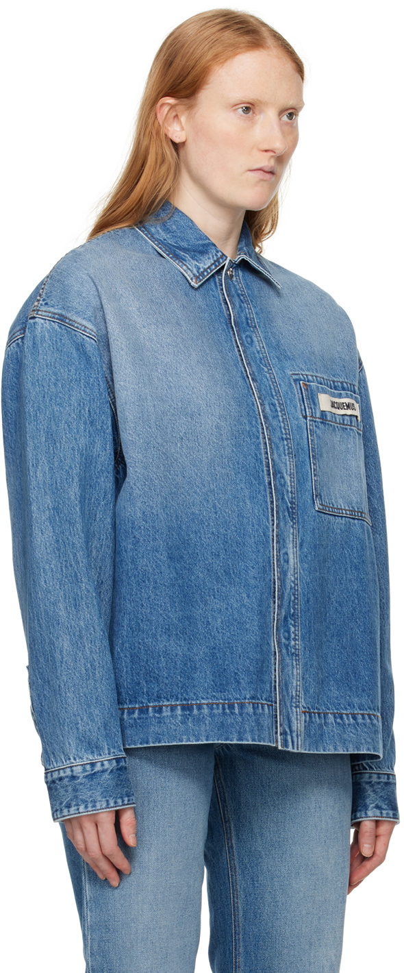 JACQUEMUS Blue Les Sculptures 'La chemise de-Nîmes' Denim Jacket