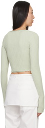 LOW CLASSIC Green Wrap Cardigan