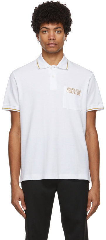 Photo: Versace Jeans Couture White Logo Polo