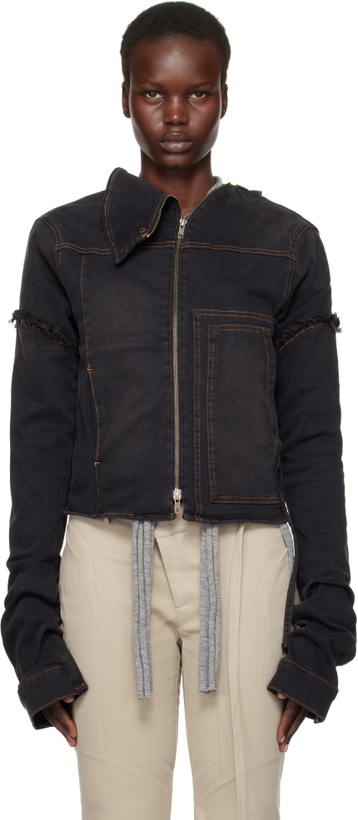 Photo: Ottolinger Gray Drape Collar Denim Jacket