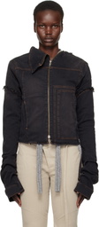 Ottolinger Gray Drape Collar Denim Jacket