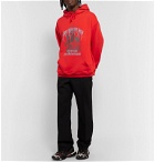 Vetements - Oversized Printed Loopback Cotton-Blend Jersey Hoodie - Red