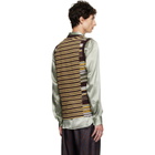 Dries Van Noten Brown & Yellow Striped Cotton Tank Top