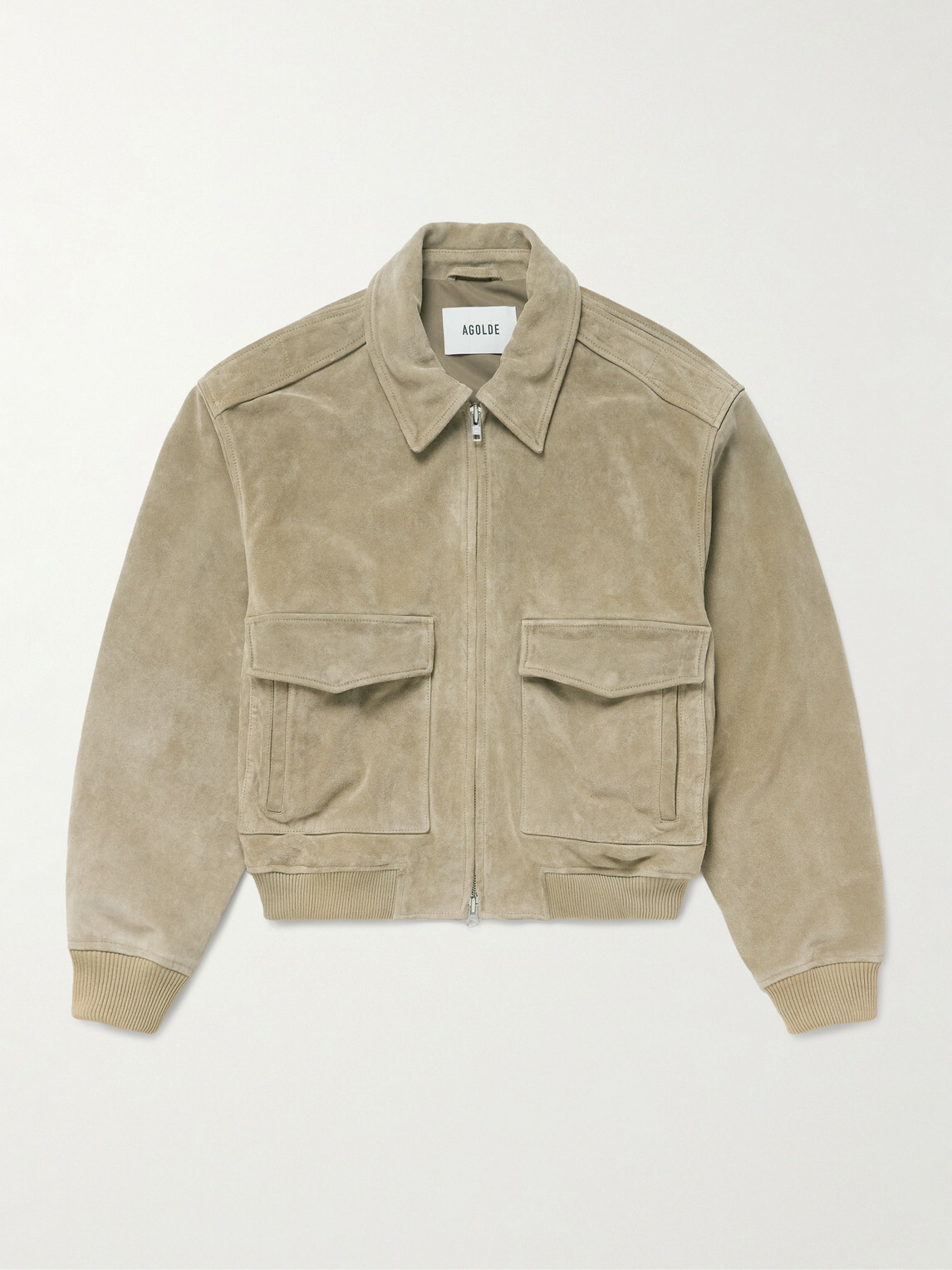 AGOLDE - Emil Suede Bomber Jacket - Brown